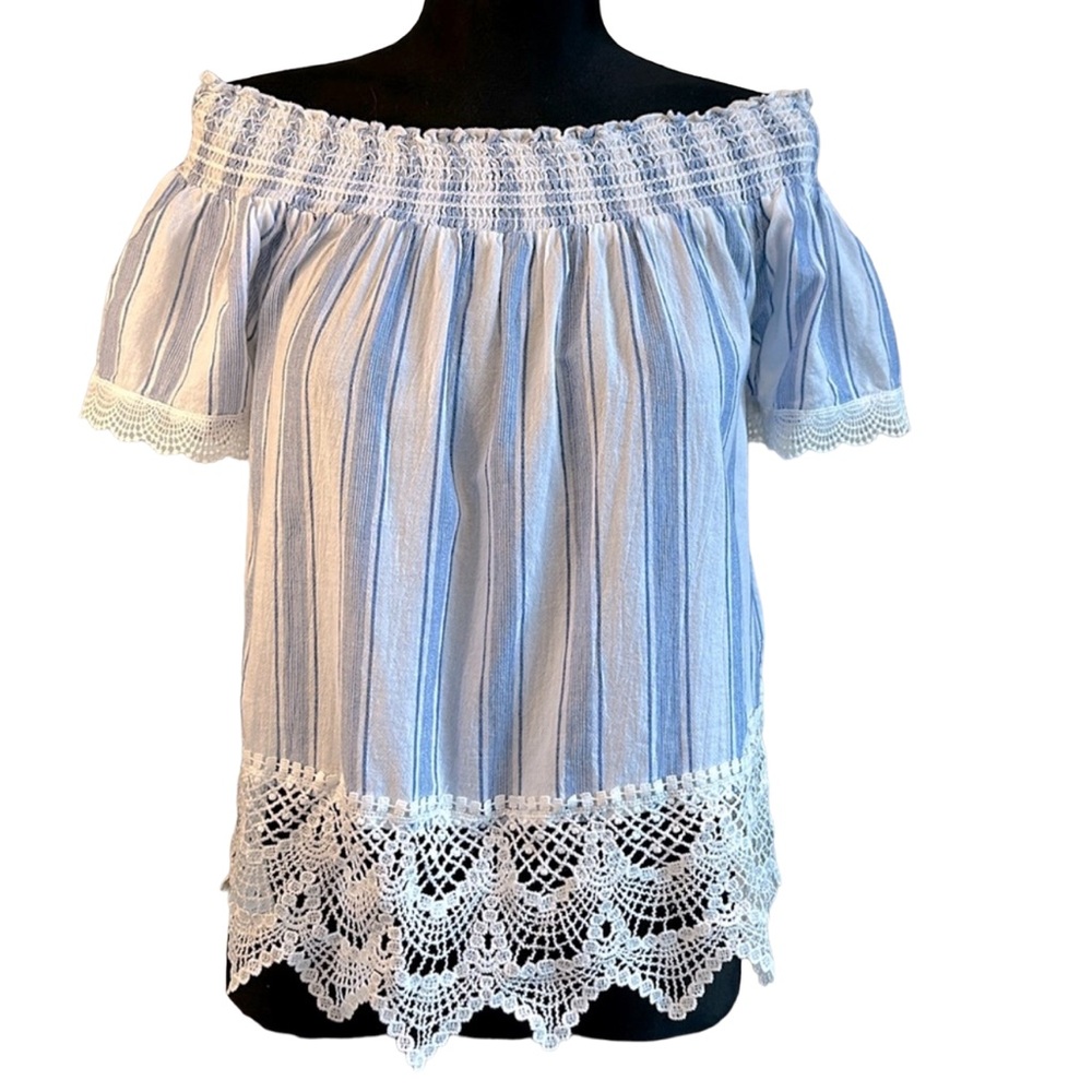 CRAVE FAME 100% Cotton Pull On with Lace Detail On / Off Shoulder